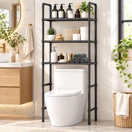 Iron Over-the-Toilet Storage Rack for Bathroom Organization – Standing Space-Saving Shelf for Toiletries & Essentials