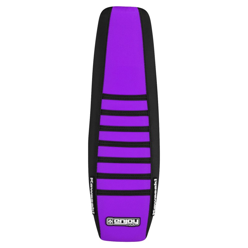 Enjoy Mfg 1994-1998 Kawasaki KX125/250 gripper seat cover BLACK/PURPLE/BLACK rib