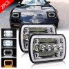 Unbranded Pair 7x6" 5x7''LED Headlights HI-Lo For Chevy C1500 C2500