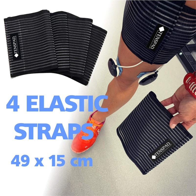 TENSPAD SILVER Set of 4 elastic straps with velcro to