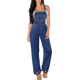HyBrid & Company Women's Plus Size Denim Jean Blue Overalls P VJ6108X MEDIUM WAS 1X