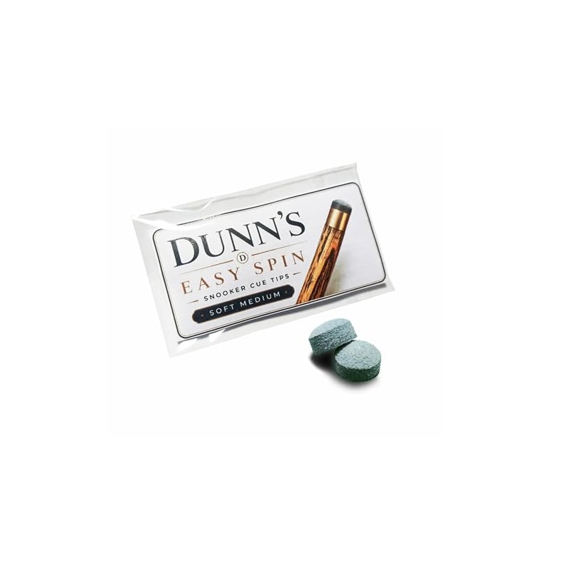 Dunn's Easy Spin snooker cue tips, soft-medium leather pressed tips,