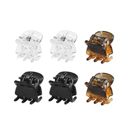 JEYORZY Mini Hair Clips, Pack of 6 Hair Clips, Mini Plastic Hair Clips, Hair Claw Clip, Plastic Hair Claw, Non-Slip Handle, Small Jaw Clips for Girls, for Women, Hairdresser Accessories, Hair