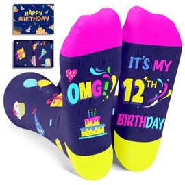 HAPPYPOP 12th Birthday Gifts Ideas for Girls - Socks for Tween Girls Boys Age 12, Presents for 12 Year Old Kids, 12 Year Old Gifts