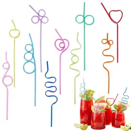 Lqucwepp 50PCS Crazy Straws,Reusable Silly Colorful Drinking Straws Creative Bar Straws Twists Fun Colorful Drinking Straws for Kids Adults Birthday Wedding Cocktail Decor