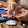 Wellrun 4pcs Sewing Thimble Finger Protectors,Metal Finger Guard,Embroidery Fingertip Rings