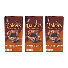 Baker's Unsweetened Baking Chocolate Bar, 4 Oz (Pack of 3) KOSHER OKd