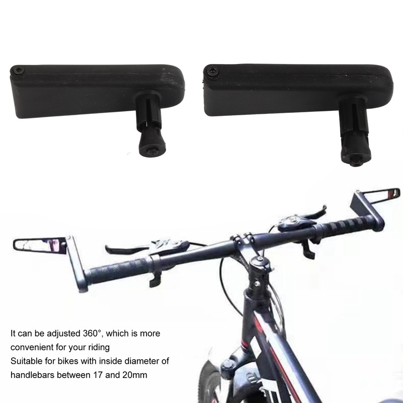 1 Pair Bike Rearview Mirror Plastic Handle Foldable 360 Degree