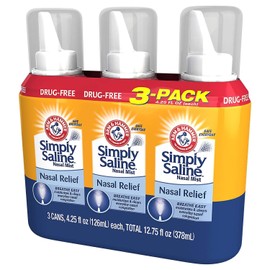 Simply Saline Adult Nasal Mist, Original, Giant Size, special Multisize of 3 Pack (4.25 Oz each)