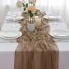 Aoksunova Muslin Wedding Table Runner, Brown, Decorative Cheesecloth Fabric, 3