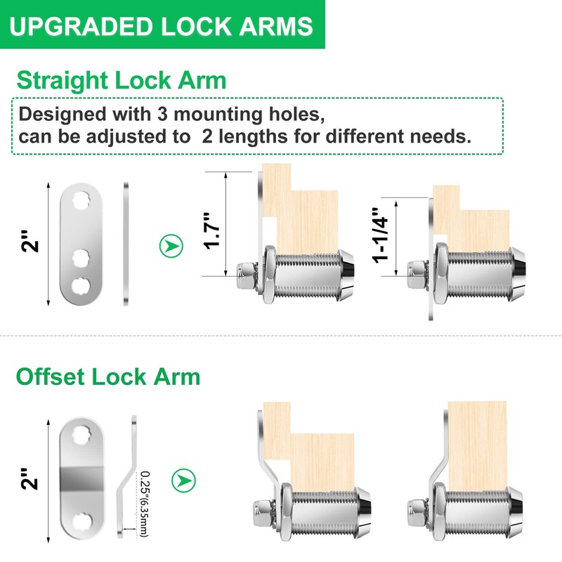 10 Pack Cabinet Lock with Keys, RV Storage Locks, 7/8”