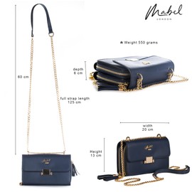 Mabel Women’s Small Party Crossbody Clutch Bag – Vegan Leather Shoulder Handbag with Chain Strap – Ideal for Wedding, Clubbing & Evening Out – Skylar (Brown)