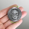 Fidget Spinner Skull Challenge Coin - Stress Relief Design with