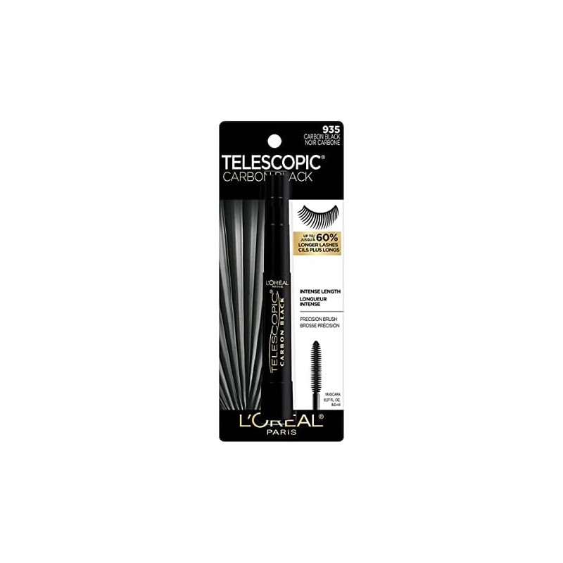 L´Oréal Paris Mascara de Pestañas Carbon Black Telescopic, 8ml