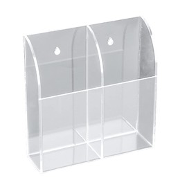 Nikou Transparent Acrylic Remote Control Storage Box Wall Hanging Makeup Holder Organizer (2 Grids)