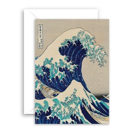 Lithobee - World Of Art Card Katsushika Hokusai - The Great Wave Off Kanagawa - Greeting Cards for All Occasions to Friends and Loved Ones