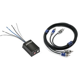 Kicker 46KISLOC2 K-Series Stereo Line-Output Converter w/Remote Turn-On Output & 46QI25 5 Meter 2-Channel Signal Cable