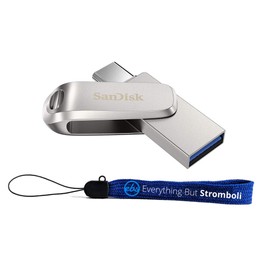 SanDisk Ultra Dual Drive Luxe USB Type-C 512GB Flash Drive for Smartphones, Tablets, and Computers - High Speed USB 3.1 Pen Drive (SDDDC4-512G-G46) Bundle with (1) Everything But Stromboli Lanyard