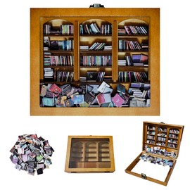 AOOWSDX Anxiety Bookshelf 300pcs Mini Books,Shake Away Stress,Mini Brands Books Bookshelf Accessories for Home Office Library Decor & Book Lovers Gifts