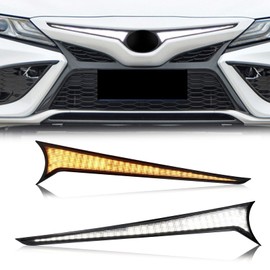 Centre Front Grille LED Lights Compatible With Toyota Camry 2023 2022 2021 2020 2019 2018 SE XSE TRD Front Hood Light With Turn Signal Feature