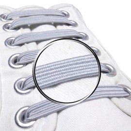 Pack of 20 elastic laces without ties, lightgrey