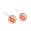 Miniblings Red Leaves Earrings Cabochon Autumn Leaf Silver Red Handmade