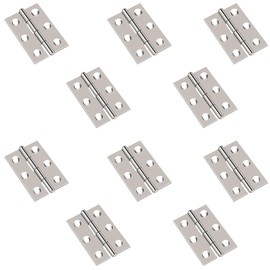 Stainless Steel Hinges Mini Butt Hinges Wooden Box Hinges Mini Hinges Flat Hinges Furniture Repair Door Window Cupboard Wardrobe Box Thickness 0.8mm Set of 10 (No Screws)
