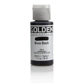 Golden Fluid Acrylic, 1 ounce bottle, Bone Black (2010-1)