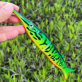 Proaovao Fishing Lures for Bass Trout, Multi Jointed Swimbaits, Slow Sinking Bionic Swimming Lures for Freshwater Saltwater Bass Lifelike Fishing Lures Kit (Color E)