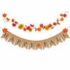 Happy Fall Burlap Banner with Maple Leaf Garland