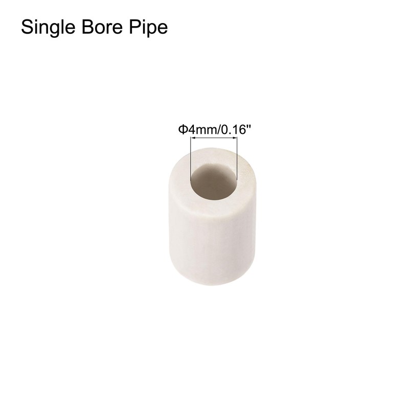 sourcing map 50pcs 4mm DMR Ceramic Tube Insulated Insulated Electronic
