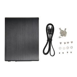 2.5 Inch SATA HDD Enclosure 6Gbps Aluminium Alloy Mechanical Lock Function SSD Enclosure with LED Indicator for Computer