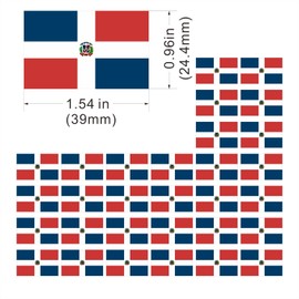 Womaha 30 Sheets Temporary Dominican Flag Tattoos for Kids Adults Fans Fake Face Tattoo Stickers