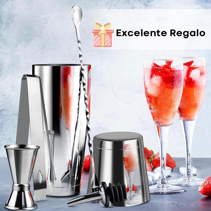 Set de Coctelería SADOWAY TJ 20 piezas – Acero inoxidable,