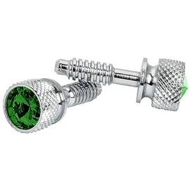 GG Grand General 67093 Chrome Dash Screw with Green Crystal for Peterbilt