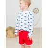 RUGGEDBUTTS Boys UPF50+ Sun Protection Dolphin Hem Swim Trunks -