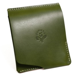 HUKURO Smart Wallet Money Clip for Men and Women, Leather, Made in Japan, green