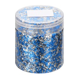 uxcell Gold Foil Flakes for Resin, 3g Metallic Foil Flakes, Imitation Gold Foil Flakes Metallic Leaf for Nail Art, Resin Art, Crafts, Painting, Candle and Jewelry Making, Blue Silver