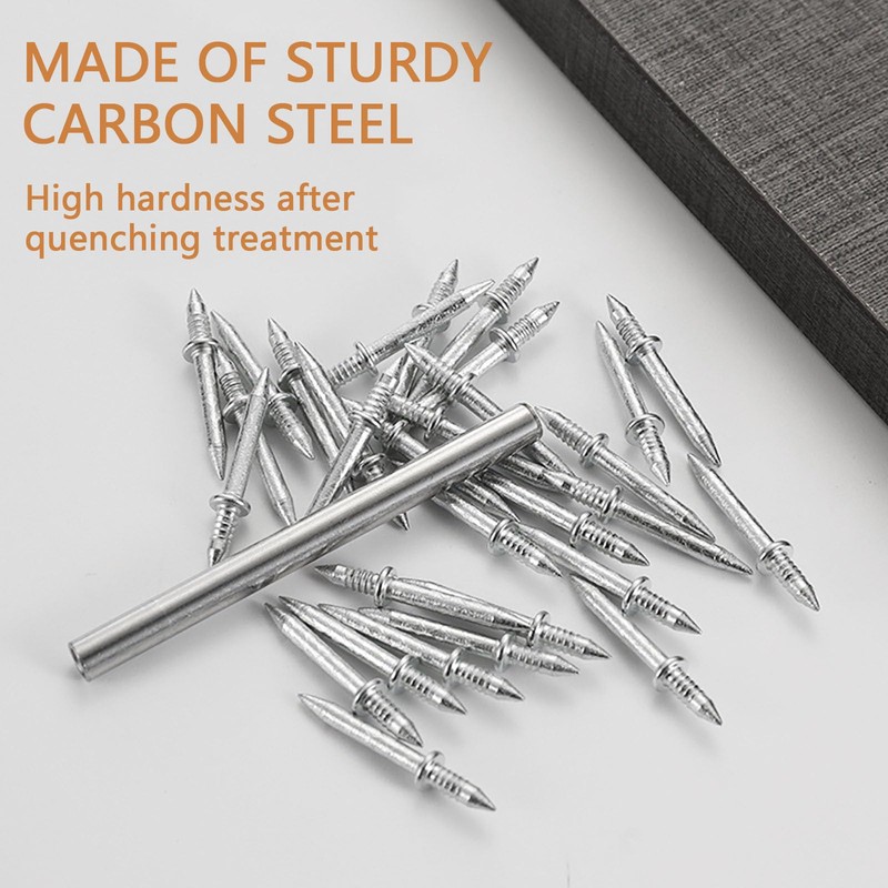 100Pcs Special Hidden Double Headed Nails Rust-Proof Skirting Thread Seamless
