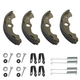 JAVIK Front Brake Shoes Springs Pins Kit for Honda TRX300FW 4x4, TRX350, TRX400, TRX450, TRX500, TRX650 ATVs (1988-2005) - Organic (Non-Asbestos) Material - 24 Items