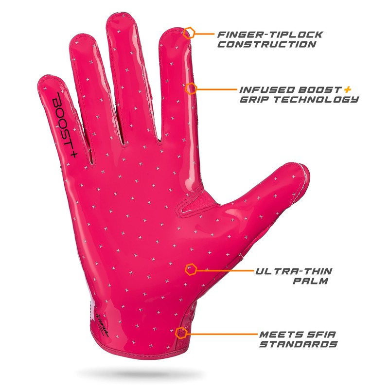 Grip Boost Football Gloves Solid Stealth 6.0 Boost Plus Men's