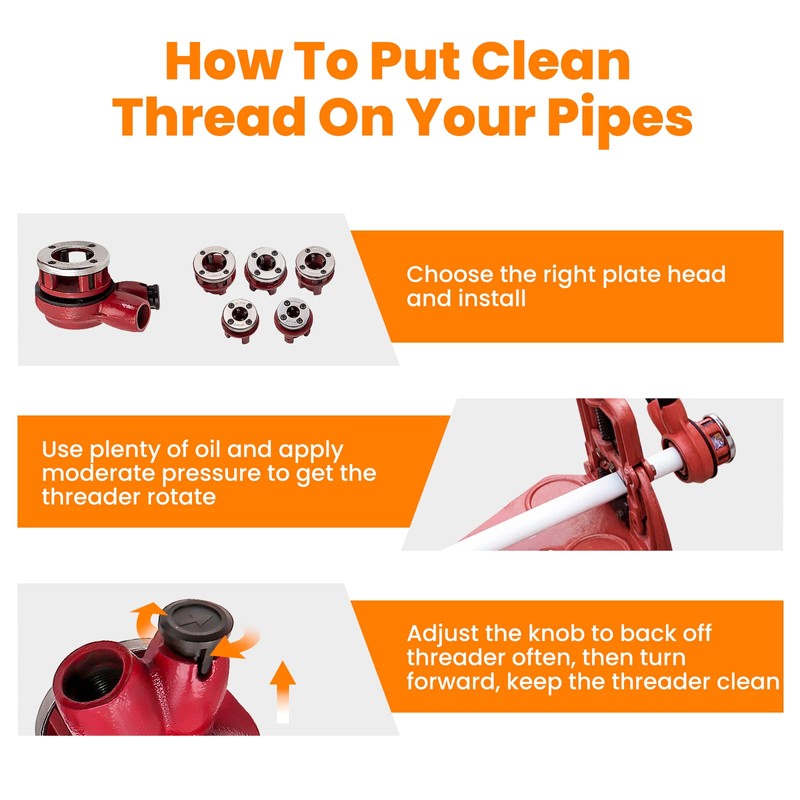 maXpeedingrods BSPT Ratchet Pipe Threader Kit, Manual Ratcheting Pipe Threading