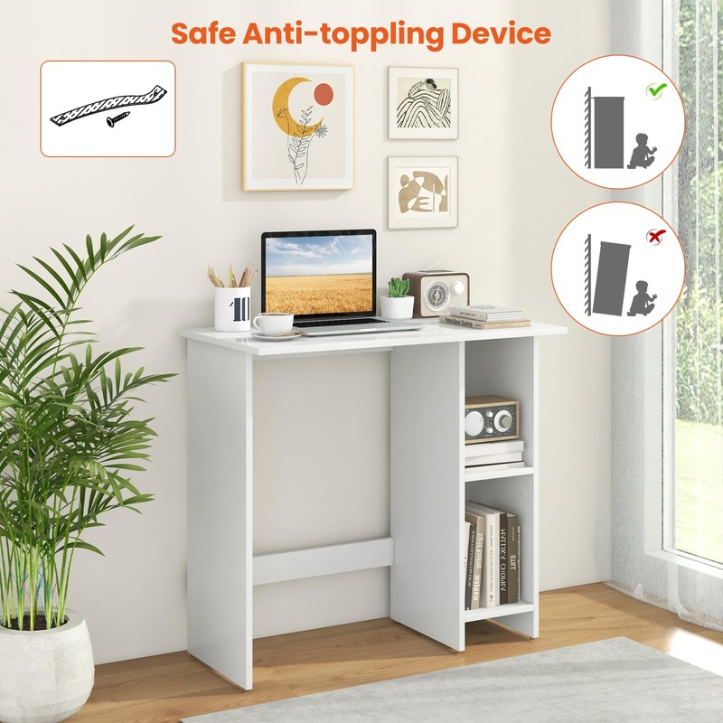 IFANNY Computer Desk, 31.5’’ Writing Desk with Storage Shelves, Kids