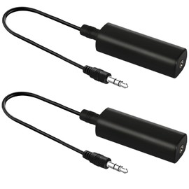 2 Packs Ground Loop Noise Isolator for Car Audio/Home Stereo System, Ground Loop Isolator with 3.5mm Audio Cable