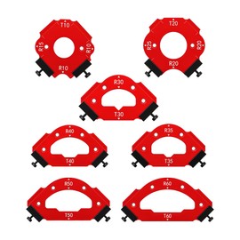 TANYO 7pcs Router Corner Radius Template Router Radius Jig, Aluminum Alloy 3 in 1 Radius Jig Router Templates, R10 R15 R20 R25 R30 R35 R40 R50 R60 T10 T20 T30 T35 T40 T50 T60 Use with Router Table
