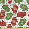 Ambesonne Christmas Fabric by The Yard, Xmas Theme Winter Mitten