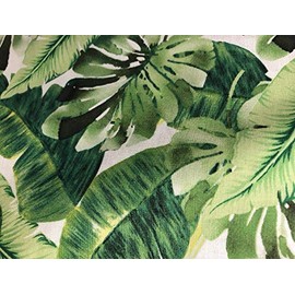 Green, Hawaiian, Banana, Leaves, Custom, Made, Window Curtain, Cotton, 43W x 15L Valance Cotton Window Curtain Treatment 43"W x 15"L
