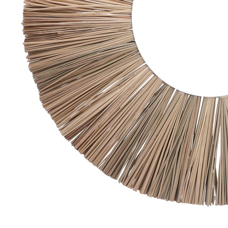 Wall Mirror Make Up Tapestry Decorative Grass Woven Round Hanging