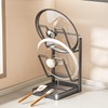 Pot Lid Organiser, 2-Tier Storage Stand with Spoon Rest, Lid