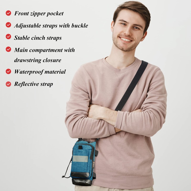 Crutch Bag Lightweight Crutch Accessories Storage Pouch with Reflective Strap